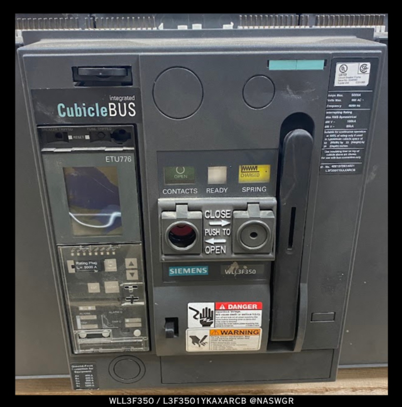 Siemens WL WLL3F350 Circuit Breaker (E/O,B/I) 5000 Amp — North