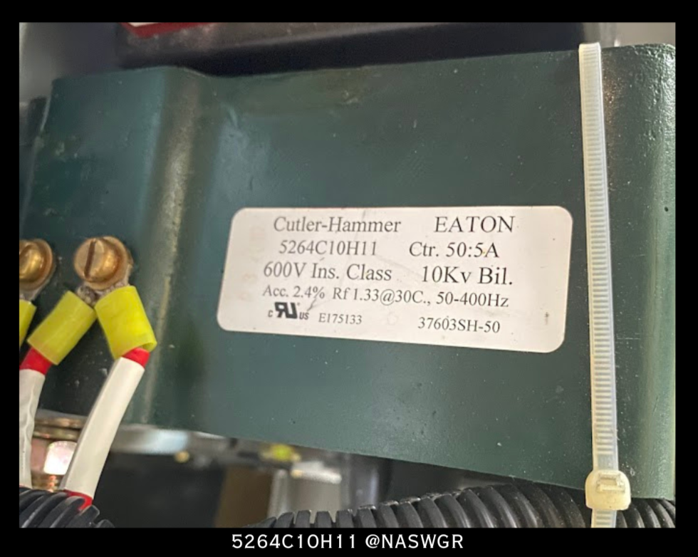 Eaton 5264C10H11 Current Transformer 505 Amp — North American
