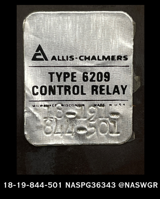 18-19-844-501 ALLIS CHALMERS TYPE 6209 CONTROL RELAY