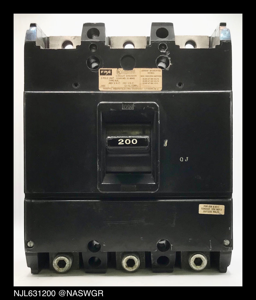 Federal Pacific NJL631200 Circuit Breaker - 200 Amp