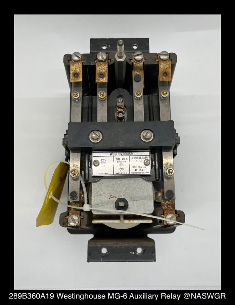 289B360A19 ~ Westinghouse 289B360A19 MG-6 Auxiliary Relay