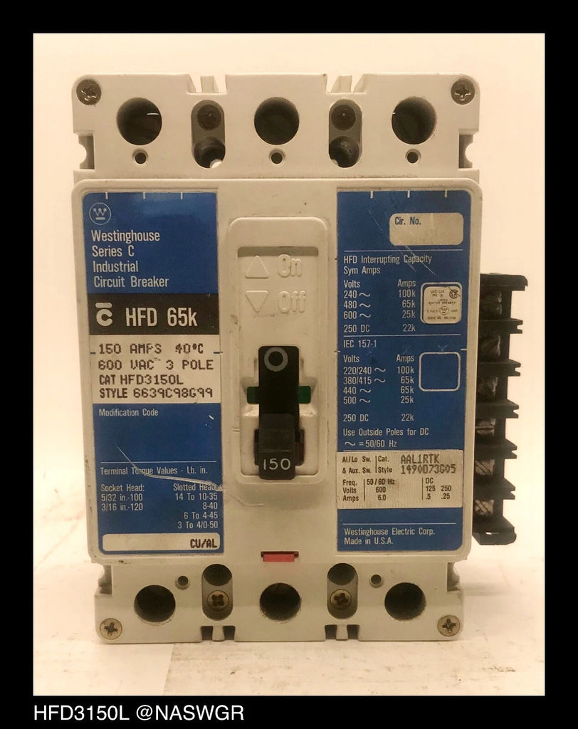 HFD3150L - Westinghouse HFD3150L Circuit Breaker
