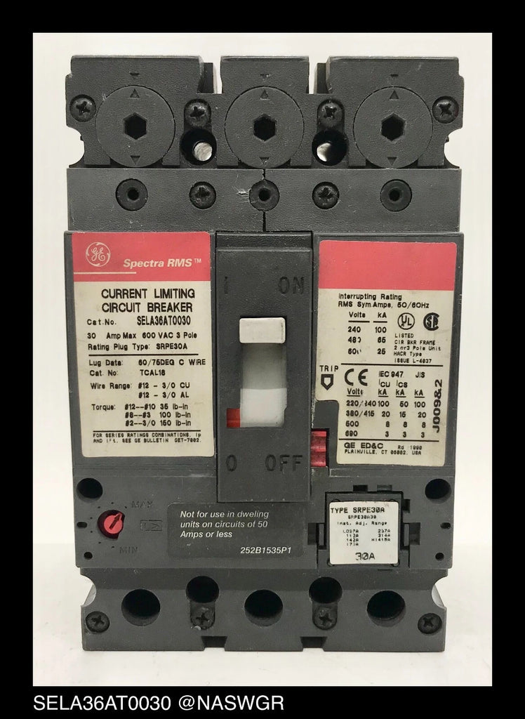 GE Spectra RMS SELA36AT0030 Circuit Breaker - 30 Amp — North