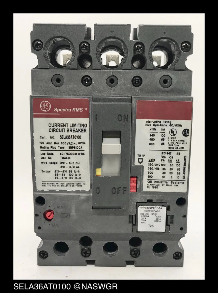 GE Spectra RMS SELA36AT0100 Circuit Breaker - 70 Amp
