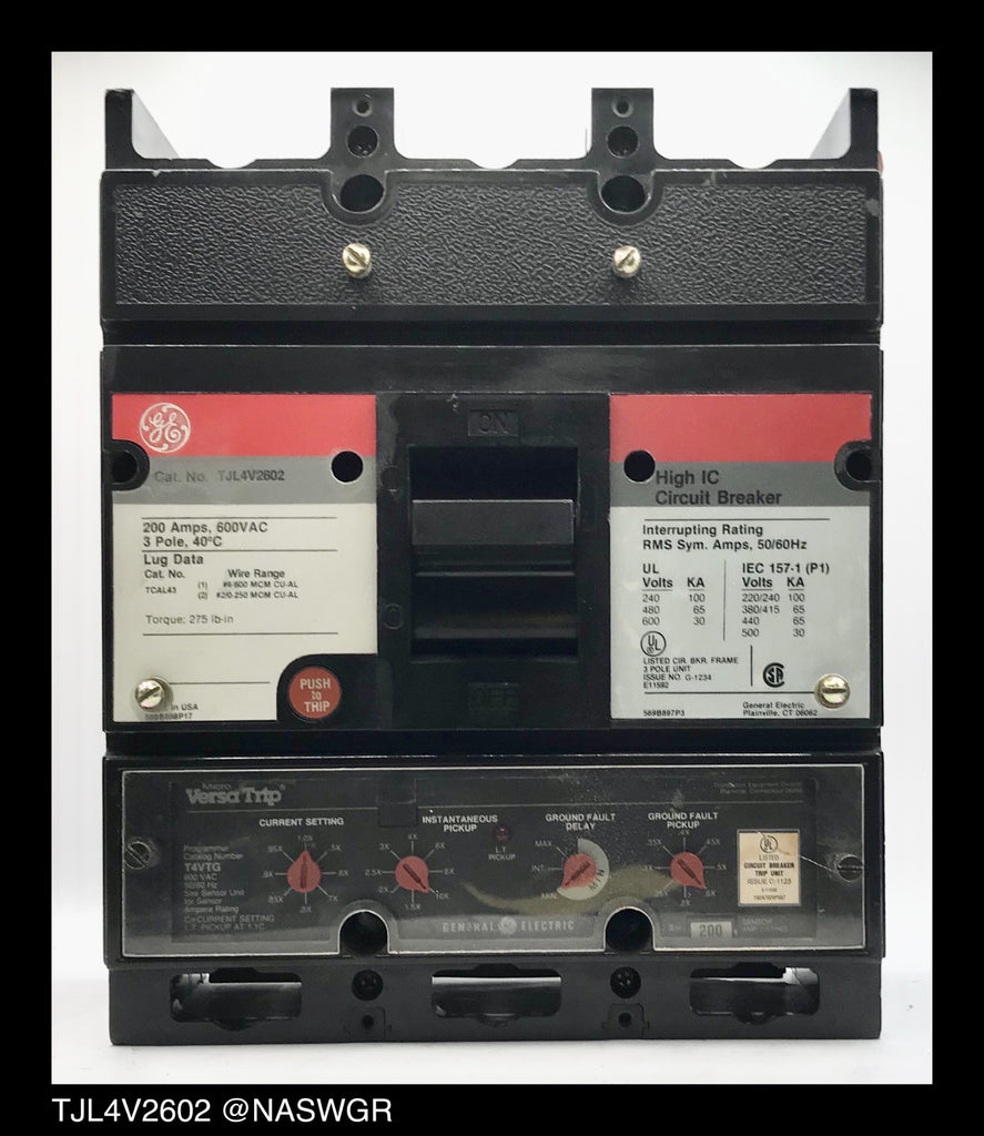 General Electric TJL4V2602 Molded Case Circuit Breaker - 200 Amp