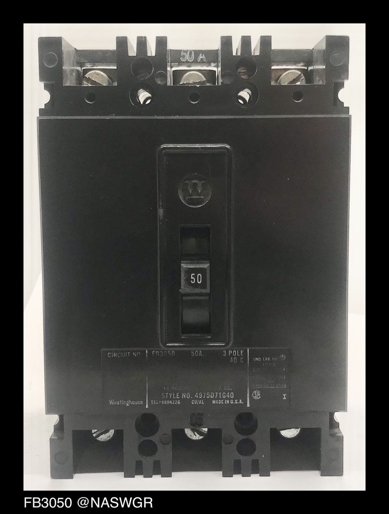 Westinghouse FB3050 Molded Case Circuit Breaker - 50 Amp