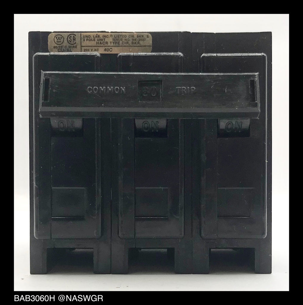 Westinghouse BAB3060H Molded Case Circuit Breaker - 60 Amp