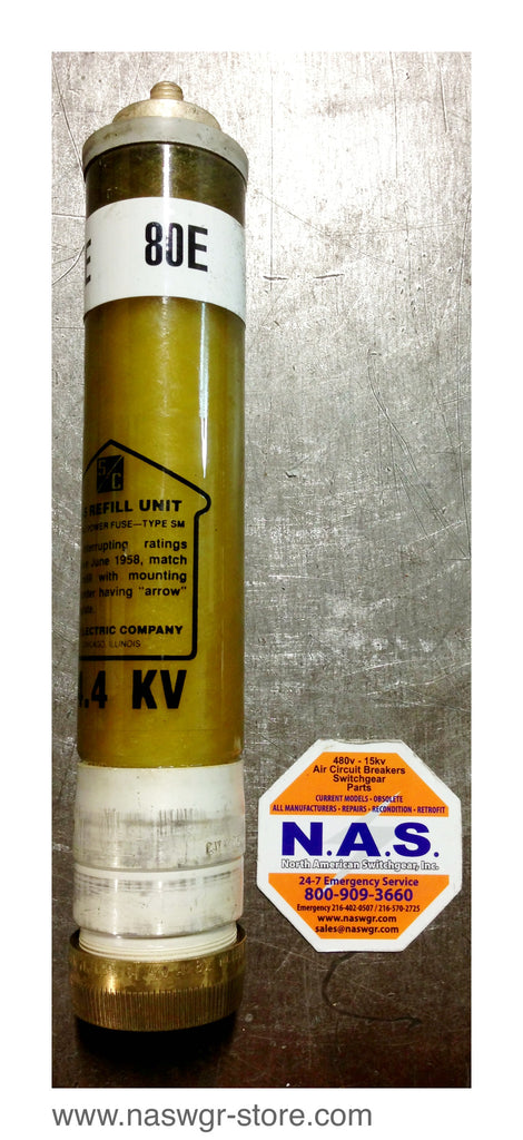 262125R4 , S & C SM-5 262125R4 Fuse Refill , 14.4KV , Amp 80E , TCC119-4 6-96 , PN: 262125R4