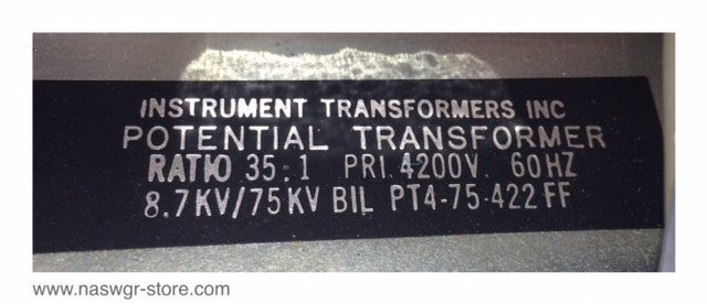 PT4-75-422 FF ~ Instrument Transformers Inc. PT4-75-422 FF Current Transformer