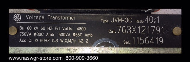 763X121791 ~ GE 763X121791 Voltage Transformer ~ Type: JVM-3C