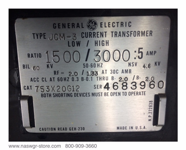 753X20G12 ~ GE 753X20G12 Current Transformer