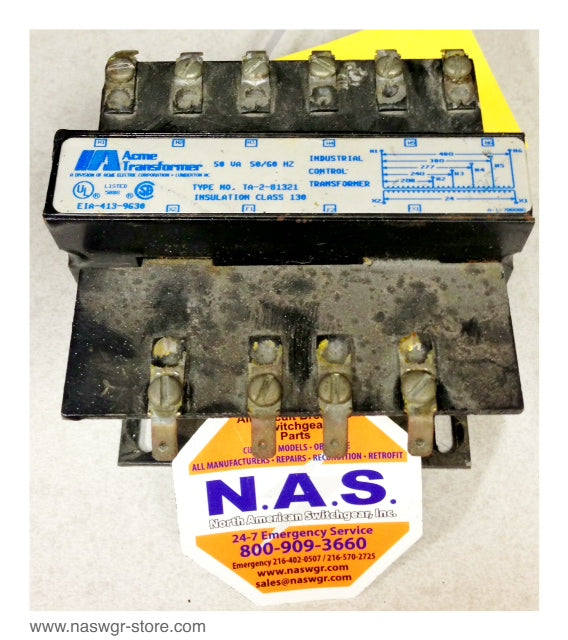 TA-2-81321 ~ ACME TA-2-81321 Industrial Control Transformer 50 VA 50/60 Hz