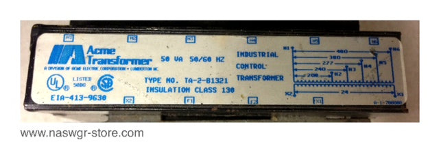 TA-2-81321 ~ ACME TA-2-81321 Industrial Control Transformer 50 VA 50/60 Hz