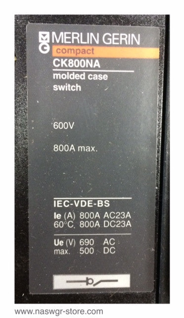 Merlin Gerin CK800NA Molded Case Switch ~ 800 Amp - Unused Surplus
