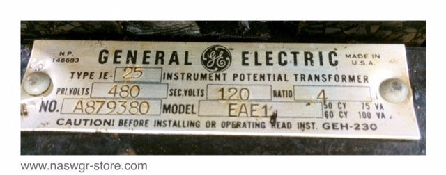 EAE1 , GE EAE1 Instrument Potential Transformer , JE-25