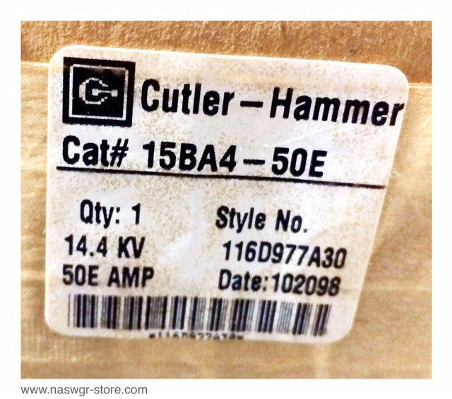 15BA4-50E , Cutler-Hammer 15BA4-50E Power Fuse Refill 116D977A30 50E Amp