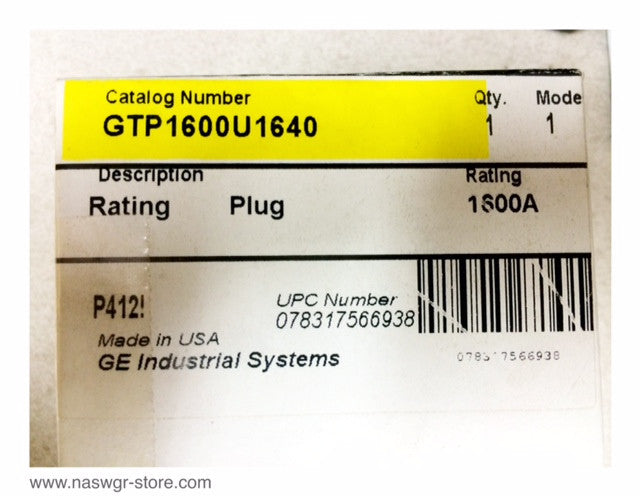 GTP1600U1640 ~ GE GTP1600U1640 Entelliguard Rating Plug ~ 1600 Amp