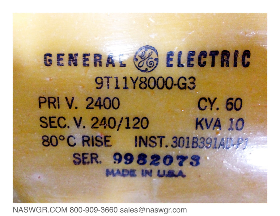 GE 9T11Y8000-G3 / 9T28Y5420 Control Power Transformers