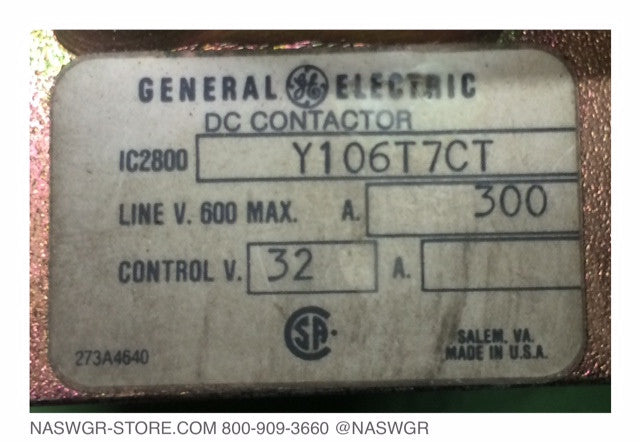 IC2800Y106T7CT ~ GE IC2800Y106T7CT DC Contactor