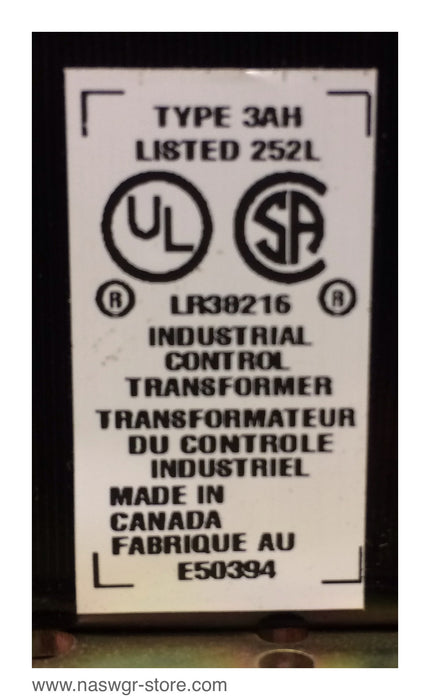 PT50PG , Hammond Manufacturing PT50PG Control Transformer , Type 3AH , 50/60 Hz. , 50 VA , 120/240V , 9949K , PT50PG