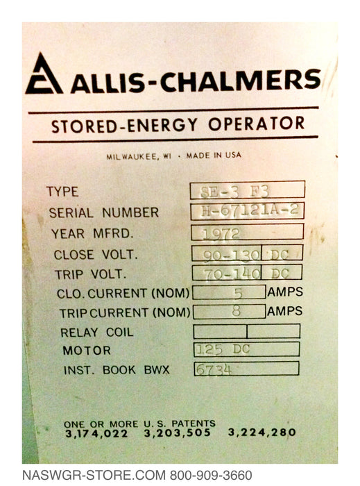 Allis Chalmers FC-1000A Circuit Breaker 3000 Amp