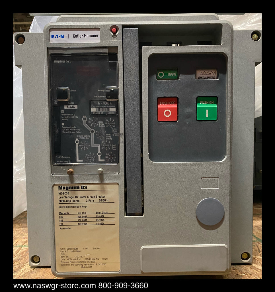 Eaton Magnum DS MDSC30 Circuit Breaker (M/O,B/I) 3000 Amp — North