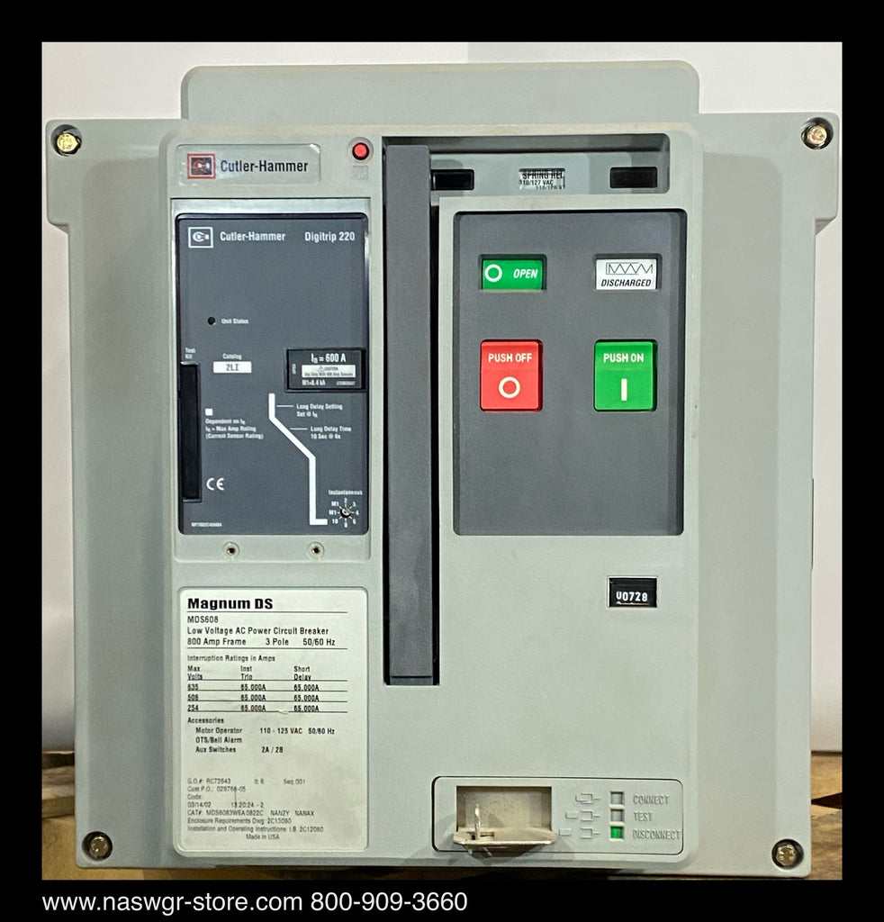 Eaton Magnum DS MDS608 Circuit Breaker (E/O,D/O) 600 Amp — North