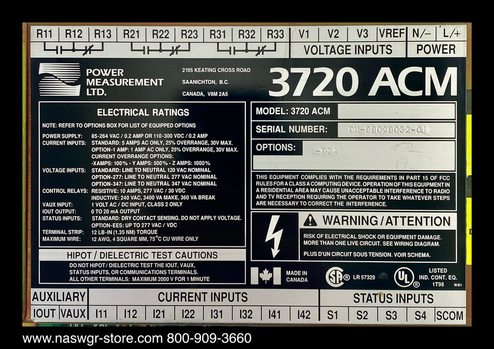 Power Measurement LTD. 3720 ACM ~ 24DC w/ Comms