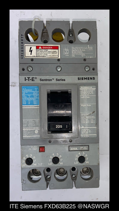 ITE Siemens FXD63B225 circuit breaker ~ 225 Amp
