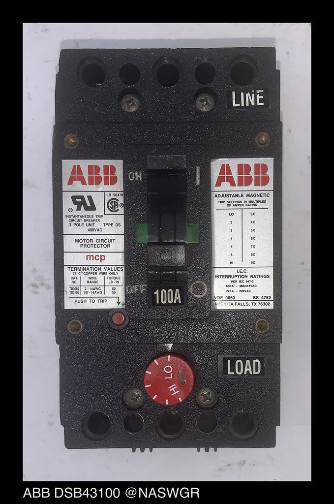 ABB DSB43100 Motor Circuit Protector — North American Switchgear Store