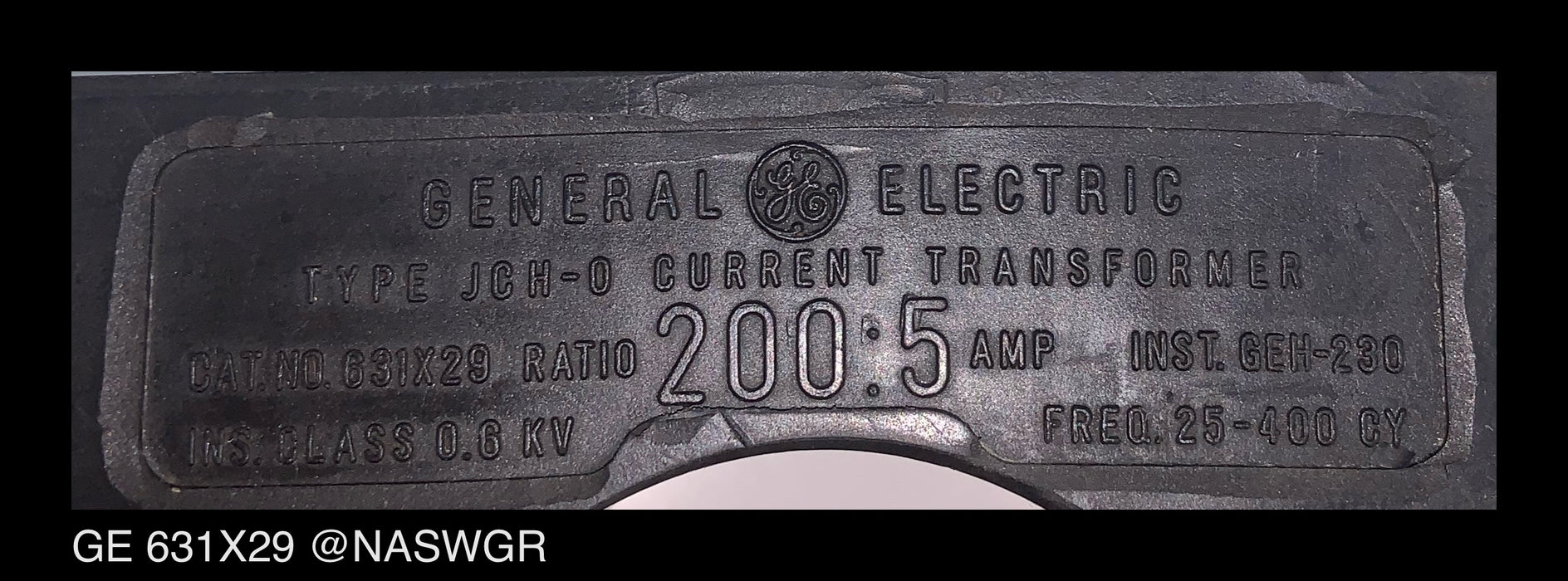 General Electric 631X29 Current Transformer
