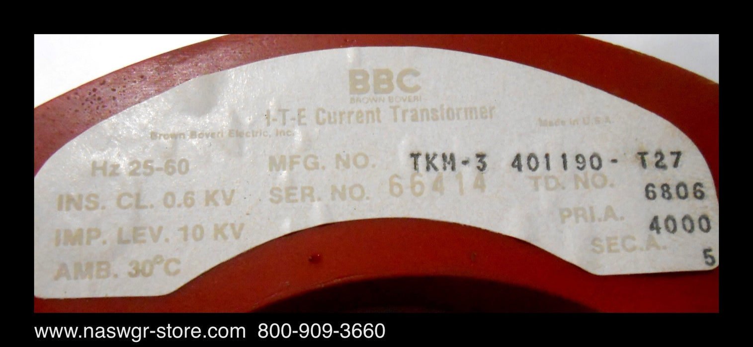 401190-T27 ~ ITE / BBC 401190-T27 TKM-3 Current Transformer