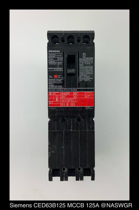 Siemens CED63B125 Molded Case Circuit Breaker ~ 125 Amp