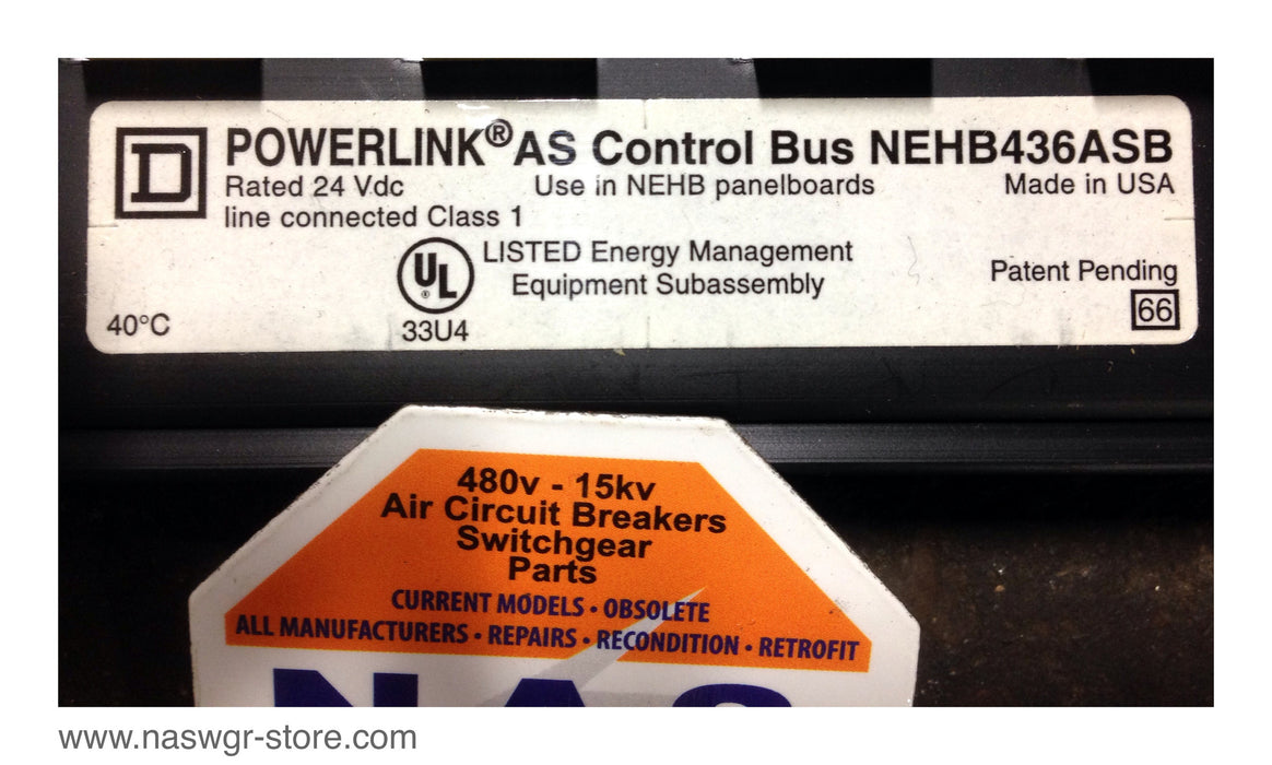 NEHB436ASB , Square D NEHB436ASB Powerlink AS Control Bus , Rated: 24 Vdc , Series A1 , PN: NEHB436ASB