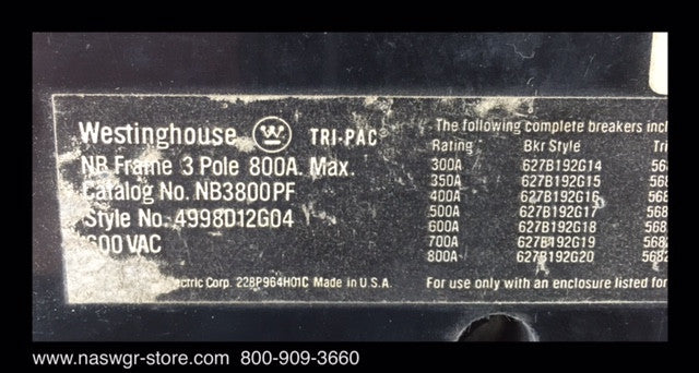 Westinghouse NB3800PF Circuit Breaker