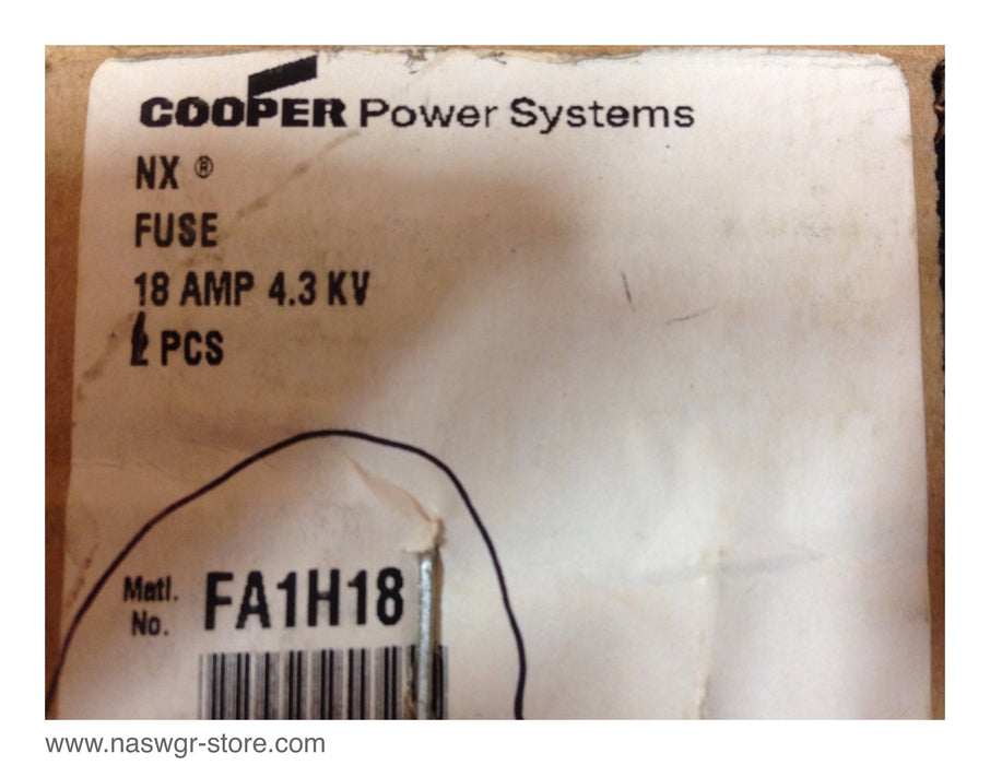 Cooper Power Systems FA1H18 NX Fuse 18 Amp 4.3 KV- Surplus