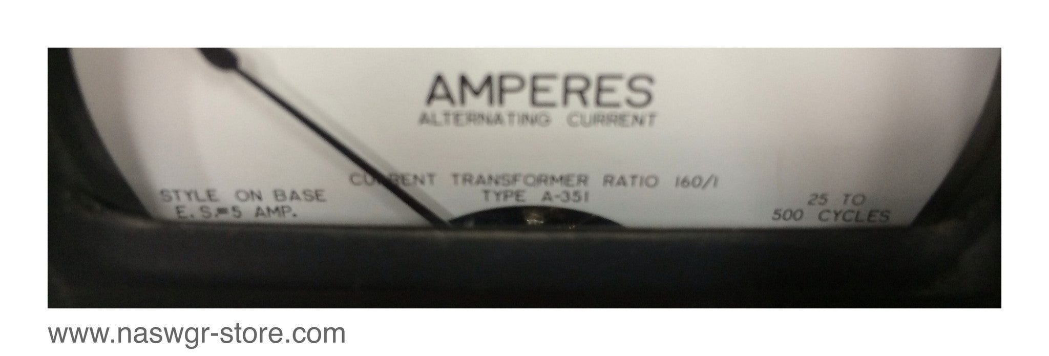 A-351 , Westinghouse A-351 Amperes Meter , 0-800 , Current Transformer Ratio 160/1 , 25-500 Cycles , A-351