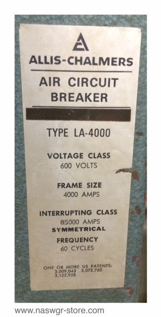 LA-4000 ~ Allis Chalmers LA-4000 Air Circuit Breaker