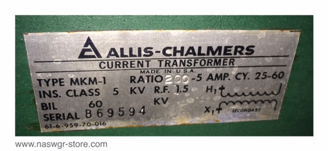 MKM-1 ~ Allis-Chalmers MKM-1 Current Transformer ~ 200:5