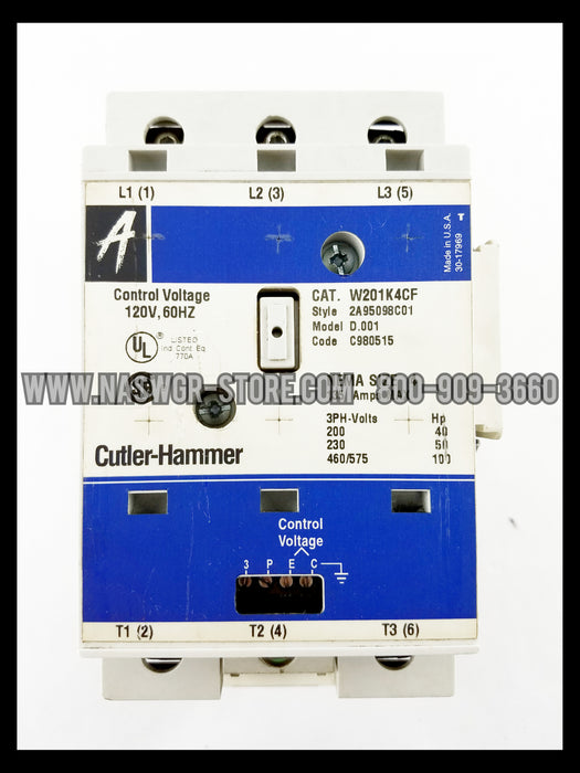 Cutler Hammer W201K4CF Contactor