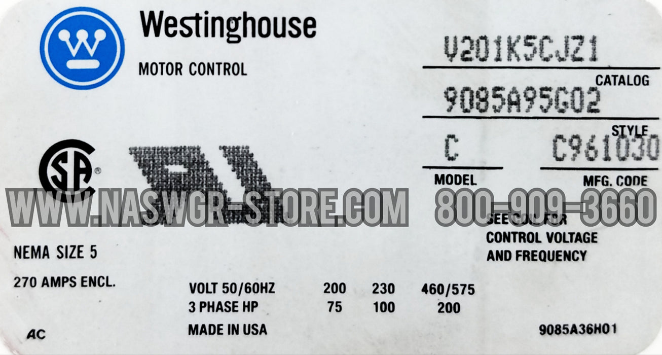 Furnas / Westinghouse V201K5CJZ1 Contactor