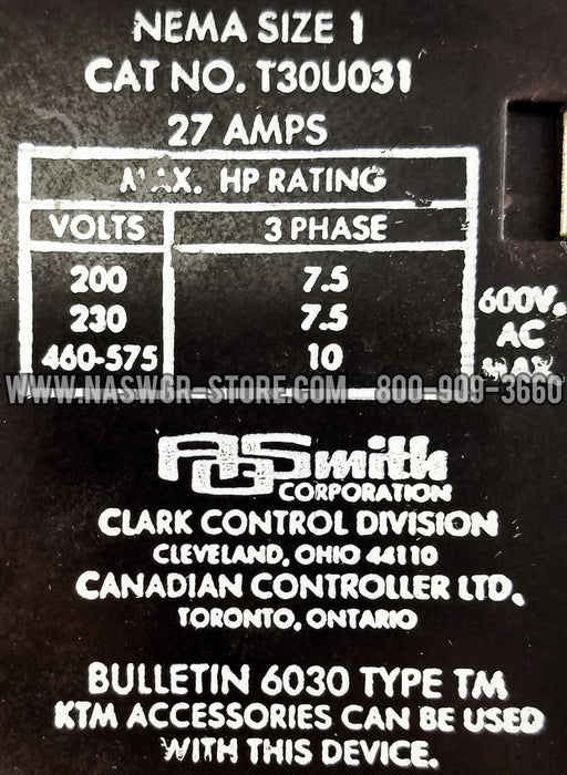 AO Smith / Clark T30U031 Contactor