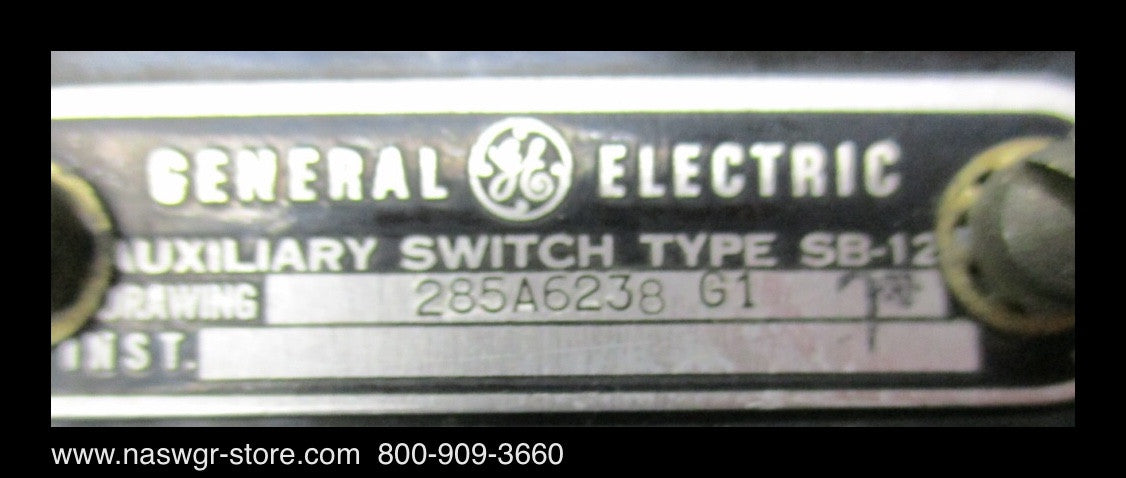 GE PowerVac Auxiliary Switch ~ Type SB-12 ~ Drawing Number 285A6238G1