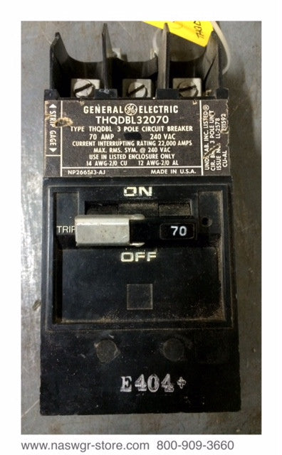 Interruttore General Electric THQL32070 &ndash; 3 Poli 70A 240V &ndash; Nuovo Garanzia 1 Anno