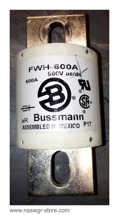 FWH-600A , Copper Bussmann FWH-600A Fuse , 600 Amp , 500 V AC/DC , PN: FWH-600A