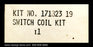 17182319 ~ Asco 17182319 Switch Coil Kit ~ Unused Surplus
