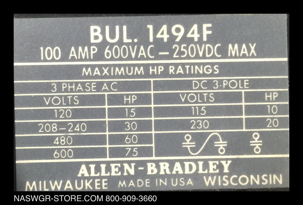 1494F ~ Allen Bradley 1494F Safety Switch