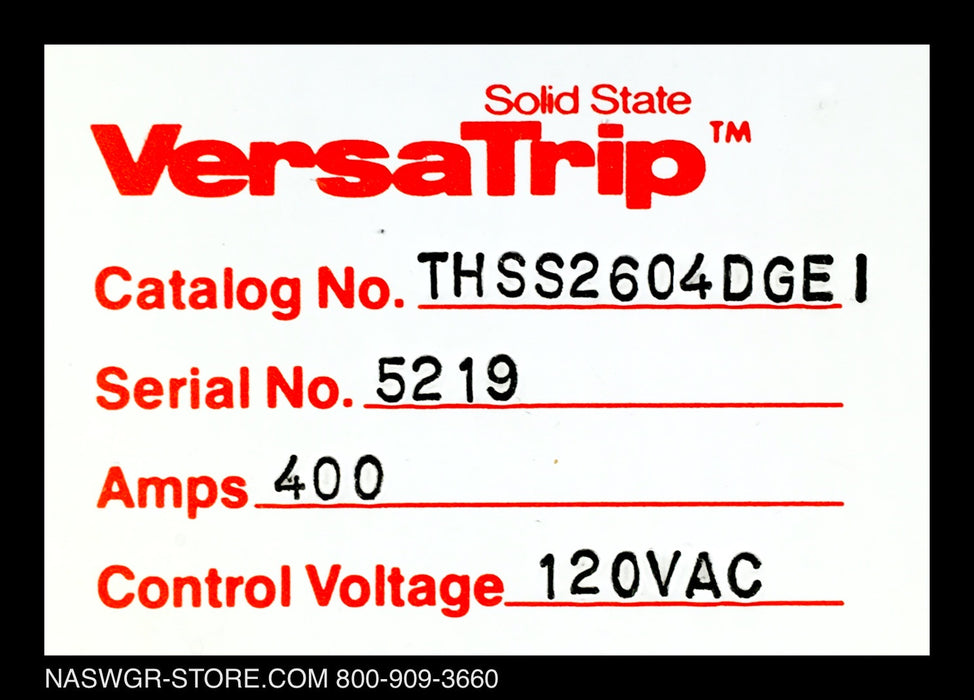 THSS2604DGE1 ~ GE THSS2604DGE1 Circuit Breaker PowerBreak 400 Amp ~ VersaTrip LSG