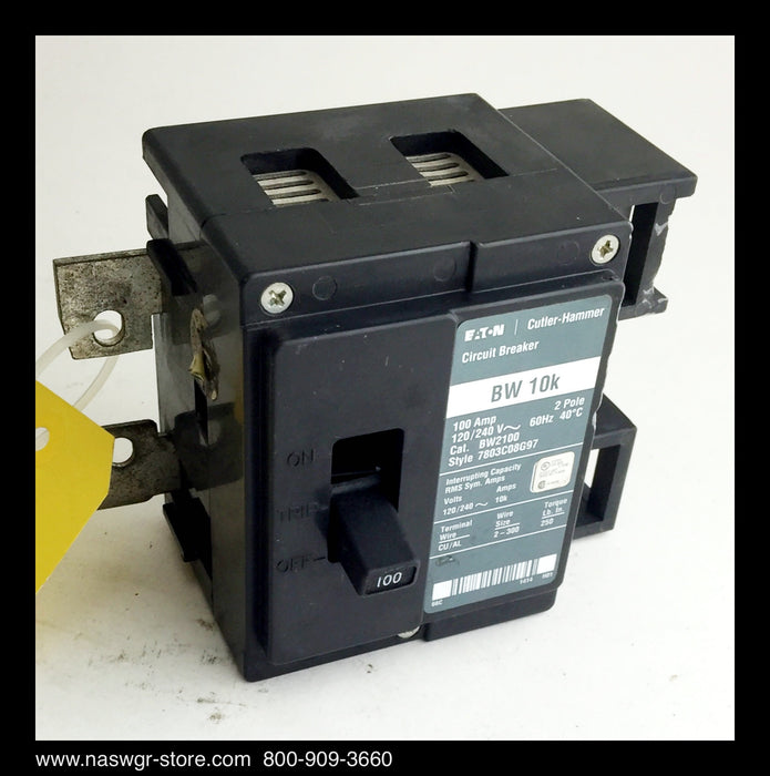 Eaton BW2100 Molded Case Circuit Breaker ~ 100 Amp