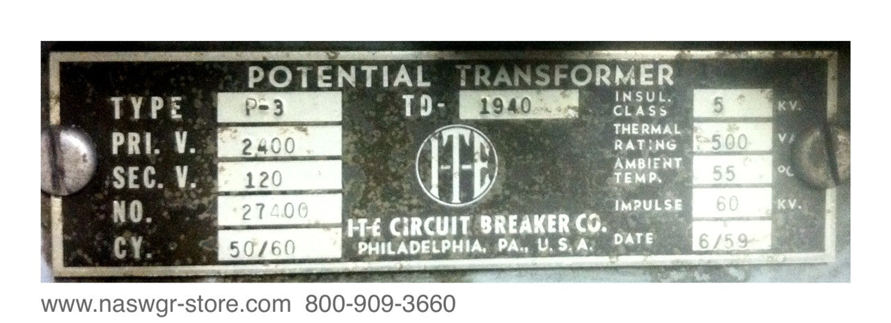 TD-1940 ~ ITE TD-1940 Potential Transformer